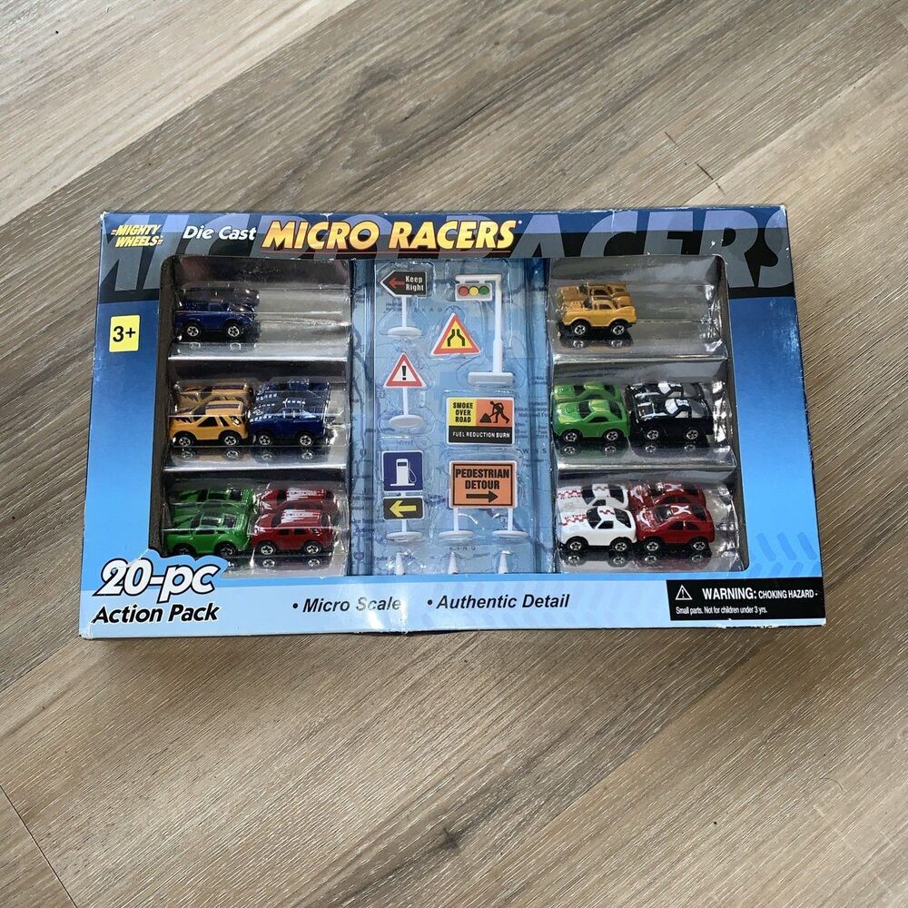 NEW Micro Racers Die-Cast 10 Car/20 Piece Pack - RARE Vintage Sealed NIB